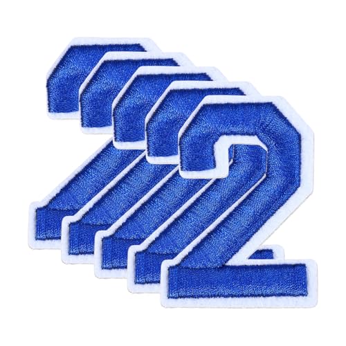 QUARKZMAN 10 Stk. Zahlen Patches 6cm Höhe Nummer 2 Bestickte Dekorative Reparatur-Patches zum Aufbügeln/Nähen von Stickerei-Applikationen für Dekor Kleidung Schuhe DIY Basteln, Blau QUARKZMAN 10 Stk. Zahlen Patches 6cm Höhe Nummer 2 Bestickte Dekorative Reparatur-Patches zum Aufbügeln/Nähen von Stickerei-Applikationen für Dekor Kleidung Schuhe DIY Basteln, Blau von QUARKZMAN