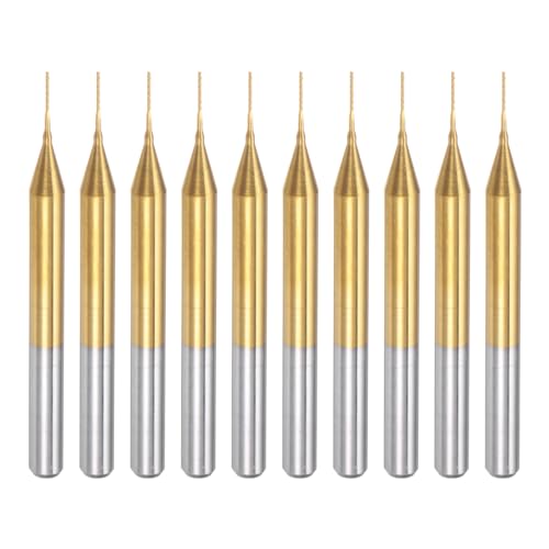 QUARKZMAN 10 Stück 0,4 mm Titanbeschichtete Hartmetall-Fräser Gravierfräser CNC-Fräser für PCB-Maschine, 1/8" Schaft QUARKZMAN 10 Stück 0,4 mm Titanbeschichtete Hartmetall-Fräser Gravierfräser CNC-Fräser für PCB-Maschine, 1/8" Schaft von QUARKZMAN