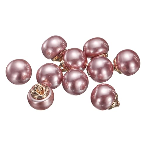 QUARKZMAN 10 Stück 16L Runde Rosa Faux-Perlenknöpfe 10mm 3/8" Gold Metall Schaft Nähen Knöpfe Ersatz DIY Knopf für Nähen Kleidung Braut Hochzeitskleid DIY Handwerk von QUARKZMAN