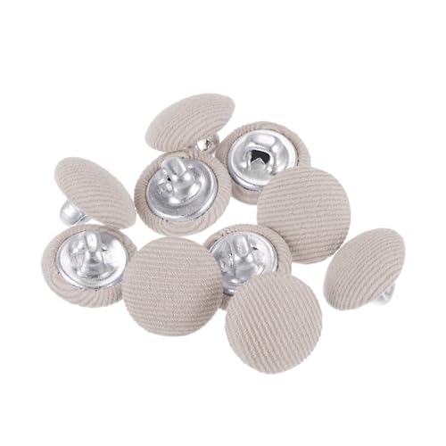 QUARKZMAN 10 Stück Knöpfe mit Stoffüberzug 11,5mm Runder Metallschaft Ösen Stoffknöpfe mit Stoff bezogen Nähknöpfe Vintage Ösenknöpfe für Anzüge Kleider Blusen Bastel DIY, Beige QUARKZMAN 10 Stück Knöpfe mit Stoffüberzug 11,5mm Runder Metallschaft Ösen Stoffknöpfe mit Stoff bezogen Nähknöpfe Vintage Ösenknöpfe für Anzüge Kleider Blusen Bastel DIY, Beige von QUARKZMAN