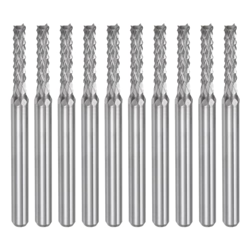 QUARKZMAN 10 Stück 2,3 mm Hartmetall-Fräser Gravierfräser CNC-Fräser für PCB-Maschine, 1/8" Schaft QUARKZMAN 10 Stück 2,3 mm Hartmetall-Fräser Gravierfräser CNC-Fräser für PCB-Maschine, 1/8" Schaft von QUARKZMAN