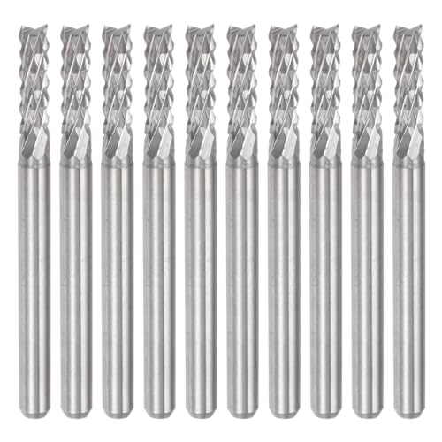 QUARKZMAN 10 Stück 2,9 mm Hartmetall-Fräser Gravierfräser CNC-Fräser für PCB-Maschine, 1/8" Schaft QUARKZMAN 10 Stück 2,9 mm Hartmetall-Fräser Gravierfräser CNC-Fräser für PCB-Maschine, 1/8" Schaft von QUARKZMAN