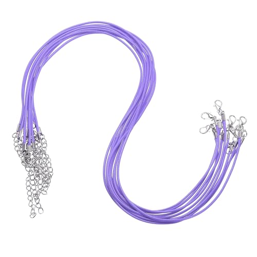 QUARKZMAN 10 Stück 20 Zoll Gewachste Halskette Schnur, Großhandel Halskette Schnur mit Verschluss 1,5 mm Gewachste Leder Schnur Seil für Schmuckherstellung DIY Armband Anhänger, Hell Lila QUARKZMAN 10 Stück 20 Zoll Gewachste Halskette Schnur, Großhandel Halskette Schnur mit Verschluss 1,5 mm Gewachste Leder Schnur Seil für Schmuckherstellung DIY Armband Anhänger, Hell Lila von QUARKZMAN