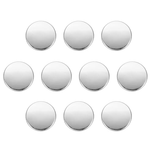 QUARKZMAN 10 Stück Rund Metall Knöpfe Set, 12.5mm Zinklegierung Schaft Flache Nähknöpfe, Ösenknöpfek Bastelknöpfe Ersatzknöpfe für Kleidung Dekoration DIY Zubehör Buttons, Silber von QUARKZMAN