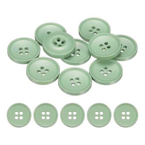 QUARKZMAN 10 Stück 20mm Harz Knöpfe zum Annähen, 4 Löch Runde Ersatz Nähknöpfe für Bastel Strickjacke DIY Handwerk Dekorieren Mantel Kleidung Hemden Dekoration Herrenanzug (Grün) von QUARKZMAN