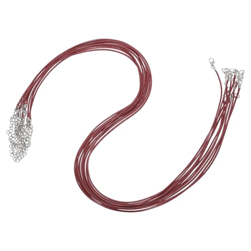 QUARKZMAN 10 Stück 24 Zoll Gewachste Halskette Schnur, Großhandel Halskette Schnur mit Verschluss 1,5 mm Gewachste Leder Schnur Seil für Schmuckherstellung DIY Armband Anhänger, Claret QUARKZMAN 10 Stück 24 Zoll Gewachste Halskette Schnur, Großhandel Halskette Schnur mit Verschluss 1,5 mm Gewachste Leder Schnur Seil für Schmuckherstellung DIY Armband Anhänger, Claret von QUARKZMAN