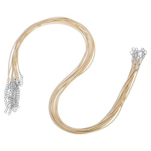 QUARKZMAN 10 Stück 24 Zoll Gewachste Halskette Schnur, Großhandel Halskette Schnur mit Verschluss 1,5 mm Gewachste Leder Schnur Seil für Schmuckherstellung DIY Armband Anhänger, Khaki QUARKZMAN 10 Stück 24 Zoll Gewachste Halskette Schnur, Großhandel Halskette Schnur mit Verschluss 1,5 mm Gewachste Leder Schnur Seil für Schmuckherstellung DIY Armband Anhänger, Khaki von QUARKZMAN