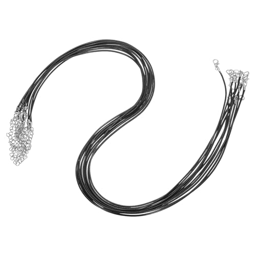QUARKZMAN 10 Stück 24 Zoll Gewachste Halskette Schnur, Großhandel Halskette Schnur mit Verschluss 1,5 mm Gewachste Leder Schnur Seil für Schmuckherstellung DIY Armband Anhänger, Schwarz QUARKZMAN 10 Stück 24 Zoll Gewachste Halskette Schnur, Großhandel Halskette Schnur mit Verschluss 1,5 mm Gewachste Leder Schnur Seil für Schmuckherstellung DIY Armband Anhänger, Schwarz von QUARKZMAN