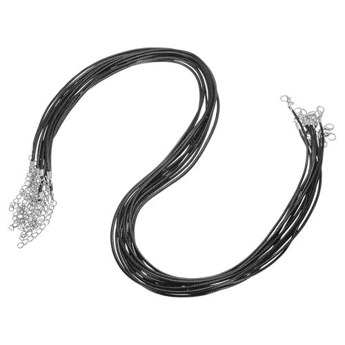 QUARKZMAN 10 Stück 24 Zoll Gewachste Halskette Schnur, Großhandel Halskette Schnur mit Verschluss 2mm Gewachste Leder Schnur Seil für Schmuckherstellung DIY Armband Anhänger, Schwarz QUARKZMAN 10 Stück 24 Zoll Gewachste Halskette Schnur, Großhandel Halskette Schnur mit Verschluss 2mm Gewachste Leder Schnur Seil für Schmuckherstellung DIY Armband Anhänger, Schwarz von QUARKZMAN