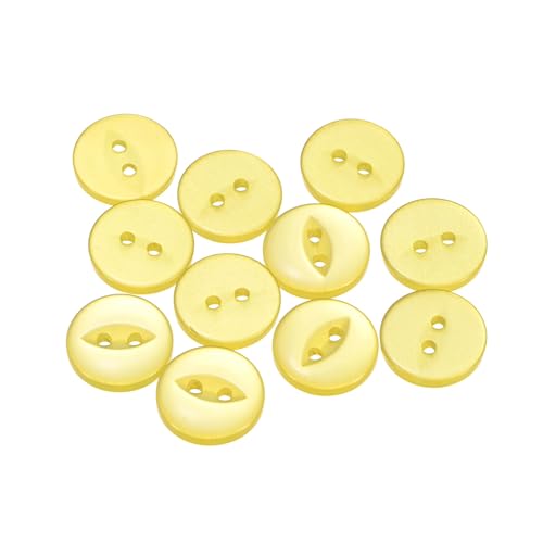 QUARKZMAN 10 Stück Knöpfe 15 mm Harzknöpfe 2 Löcher Rund Bastelknöpfe Kinderknöpfe Klein Babyknöpfe Nähen Mini Buttons zum Annähen T-Shirt Kleidung Scrapbooking Dekorieren, Gelb QUARKZMAN 10 Stück Knöpfe 15 mm Harzknöpfe 2 Löcher Rund Bastelknöpfe Kinderknöpfe Klein Babyknöpfe Nähen Mini Buttons zum Annähen T-Shirt Kleidung Scrapbooking Dekorieren, Gelb von QUARKZMAN