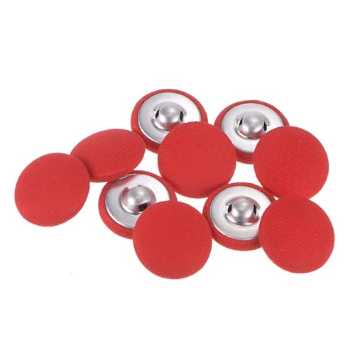 QUARKZMAN 10 Stück Knöpfe mit Stoffüberzug 21mm Runder Metallschaft Ösen Stoffknöpfe mit Stoff bezogen Nähknöpfe Vintage Ösenknöpfe für Anzüge Kleider Blusen Bastel DIY, Rot QUARKZMAN 10 Stück Knöpfe mit Stoffüberzug 21mm Runder Metallschaft Ösen Stoffknöpfe mit Stoff bezogen Nähknöpfe Vintage Ösenknöpfe für Anzüge Kleider Blusen Bastel DIY, Rot von QUARKZMAN