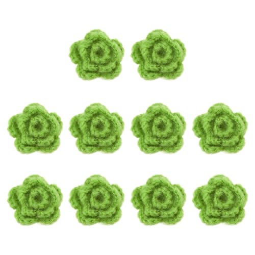 QUARKZMAN 10 Stück Blumen Aufnäher, 50mm Häkelblumen Blumenstickerei Applikationen Verzierungen für DIY Haare Hüte Kleidung Hochzeit Dekor Handwerk, Grün QUARKZMAN 10 Stück Blumen Aufnäher, 50mm Häkelblumen Blumenstickerei Applikationen Verzierungen für DIY Haare Hüte Kleidung Hochzeit Dekor Handwerk, Grün von QUARKZMAN