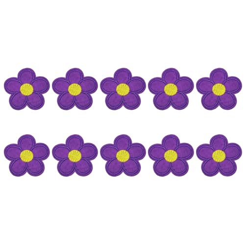 QUARKZMAN 10 Stück Blumen Bügelflicken Lila Bestickte Applikationen zum Aufnähen für DIY Handwerk Kleidungsreparatur Tasche Hut Dekoration, 1,97 Zoll QUARKZMAN 10 Stück Blumen Bügelflicken Lila Bestickte Applikationen zum Aufnähen für DIY Handwerk Kleidungsreparatur Tasche Hut Dekoration, 1,97 Zoll von QUARKZMAN