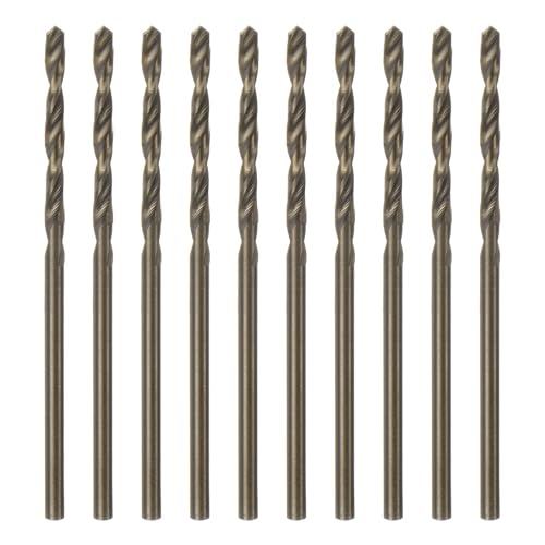 QUARKZMAN 10 Stück Spiralbohrer Cobalt Jobber Bohrer 1,9 mm / 0,075" M35 High-Speed-Stahl HSS Spiralbohrer Werkzeug für Edelstahl, Kupfer, Holz, Kunststoff und andere harte Materialien von QUARKZMAN