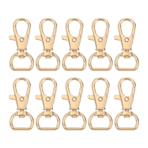 QUARKZMAN 10 Stück Karabinerhaken mit Drehgelenk, 13mm Karabiner Schlüsselanhänger D Ring Karabinerverschluss Metall Drucktor Schnapphaken für Herstellung Geldbörsen Gürtelriemen, Gold QUARKZMAN 10 Stück Karabinerhaken mit Drehgelenk, 13mm Karabiner Schlüsselanhänger D Ring Karabinerverschluss Metall Drucktor Schnapphaken für Herstellung Geldbörsen Gürtelriemen, Gold von QUARKZMAN
