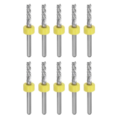 QUARKZMAN 10 Stück Fräser 3mm Vollhartmetall CNC Router Bits Gravierwerkzeug für PCB Leiterplatten Fräsmaschine Holzschnitzerei, 1/8" gerade Schaft QUARKZMAN 10 Stück Fräser 3mm Vollhartmetall CNC Router Bits Gravierwerkzeug für PCB Leiterplatten Fräsmaschine Holzschnitzerei, 1/8" gerade Schaft von QUARKZMAN
