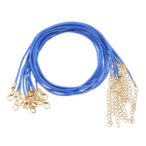 QUARKZMAN 10 Stück Gewachste Halskette, 45cm x 1.5mm Geflochtene Schnur Großhandel Lederband Kette Halskettenschnur mit Verschluss für Armbänder Halsketten DIY Schmuckband, Blau QUARKZMAN 10 Stück Gewachste Halskette, 45cm x 1.5mm Geflochtene Schnur Großhandel Lederband Kette Halskettenschnur mit Verschluss für Armbänder Halsketten DIY Schmuckband, Blau von QUARKZMAN