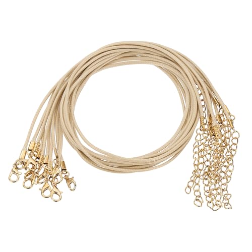 QUARKZMAN 10 Stück Gewachste Halskette, 45cm x 1.5mm Geflochtene Schnur Großhandel Lederband Kette Halskettenschnur mit Verschluss für Armbänder Halsketten DIY Schmuckband, Dunkelbeige QUARKZMAN 10 Stück Gewachste Halskette, 45cm x 1.5mm Geflochtene Schnur Großhandel Lederband Kette Halskettenschnur mit Verschluss für Armbänder Halsketten DIY Schmuckband, Dunkelbeige von QUARKZMAN