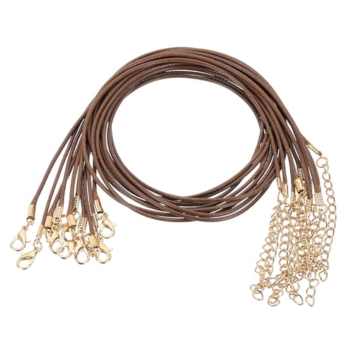 QUARKZMAN 10 Stück Gewachste Halskette, 45cm x 2mm Geflochtene Schnur Großhandel Lederband Kette Halskettenschnur mit Verschluss für Armbänder Halsketten DIY Schmuckband, Dunkelbraun QUARKZMAN 10 Stück Gewachste Halskette, 45cm x 2mm Geflochtene Schnur Großhandel Lederband Kette Halskettenschnur mit Verschluss für Armbänder Halsketten DIY Schmuckband, Dunkelbraun von QUARKZMAN