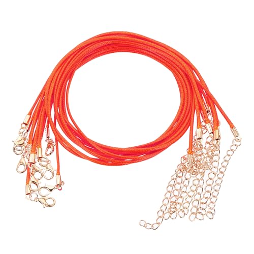 QUARKZMAN 10 Stück Gewachste Halskette, 45cm x 2mm Geflochtene Schnur Großhandel Lederband Kette Halskettenschnur mit Verschluss für Armbänder Halsketten DIY Schmuckband, Orange QUARKZMAN 10 Stück Gewachste Halskette, 45cm x 2mm Geflochtene Schnur Großhandel Lederband Kette Halskettenschnur mit Verschluss für Armbänder Halsketten DIY Schmuckband, Orange von QUARKZMAN
