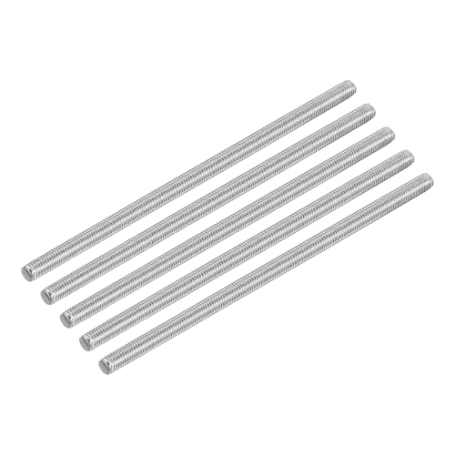 QUARKZMAN 10 Stück Gewindestange M5 x 120mm Vollgewinde Stange 304 Edelstahl Rechtsgewinde Stäbe für Ankerbolzen, Klemmen, Haken und U-Bolzen, 0,8 Gewindesteigung von QUARKZMAN