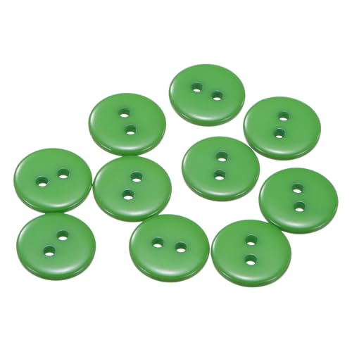 QUARKZMAN 10 Stück Grün Knöpfe 12,5 mm Große Nähknöpfe 2 Löcher Harz Runde Bastelknöpfe Ersatzknöpfe für Mantel Kleidung Jacke Hemden Blazer DIY Handwerk Scrapbooking Dekoration von QUARKZMAN