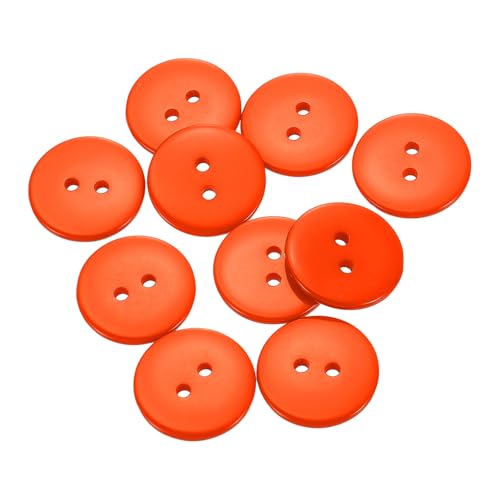 QUARKZMAN 10 Stück Harz-Nähknopf, 20mm (3/4 Zoll) 2 Löcher Runde Handwerksdekoration Knöpfe für Mantel, Kleidung Urlaubsdekoration, Orange von QUARKZMAN