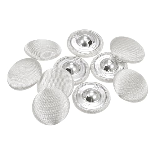QUARKZMAN 10 Stück Hellgelb Knöpfe mit Stoffüberzug 20mm Satinstoff Bezogen Nähknöpfe Runde Bastelknöpfe Metallschaft Ösenknöpfe Vintage für Mantel Kleidung Jacke Blazer Anzüge DIY von QUARKZMAN