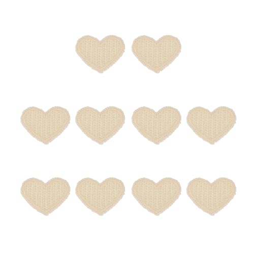 QUARKZMAN 10 Stück Herz Aufnäher, 35 x 27mm Niedliche Bestickte Applikationen Reparatur Gestrickte Aufnäher Herzförmige Transferaufkleber für Kleidung DIY Dekorationen, Beige QUARKZMAN 10 Stück Herz Aufnäher, 35 x 27mm Niedliche Bestickte Applikationen Reparatur Gestrickte Aufnäher Herzförmige Transferaufkleber für Kleidung DIY Dekorationen, Beige von QUARKZMAN