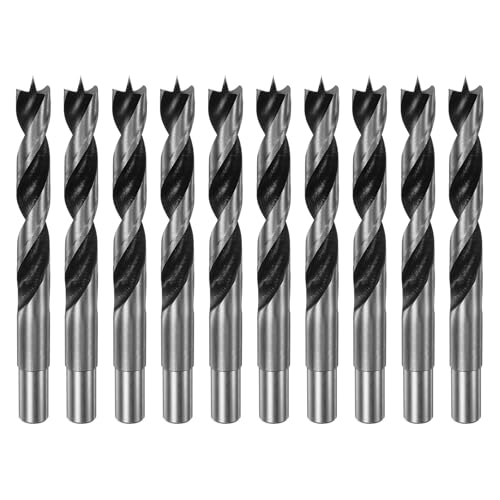 QUARKZMAN 10 Stück Holzbohrer 14mm (35/64") Durchmesser Gerader Rund Schaft Bohrer Metrisch 3.9" Bohrtiefe Spiral Twist Bohrer für Schreiner Holzbearbeitung Kunststoff Gummi von QUARKZMAN