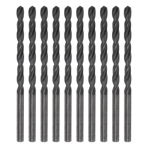 QUARKZMAN 10 Stück Jobber Bohrer 45 mm (11/64") Nitridbeschichtetes Hochgeschwindigkeitsstahl (HSS) 4241 Spiralbohrer für Edelstahl Kupfer Aluminiumlegierung Metall Holz Kunststoff Schwarz von QUARKZMAN
