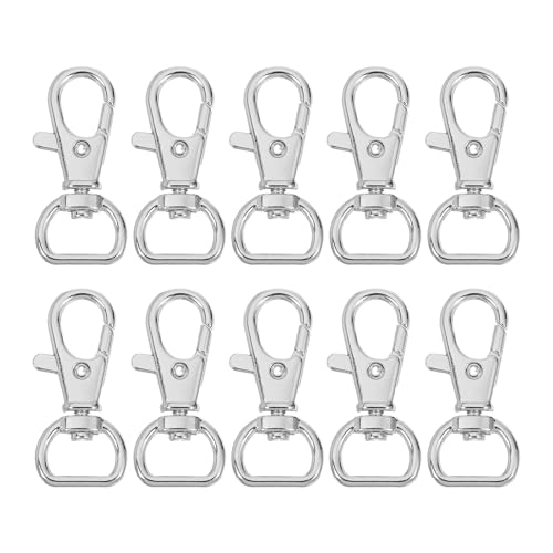 QUARKZMAN 10 Stück Karabinerhaken mit Drehgelenk, 13mm Karabiner Schlüsselanhänger D Ring Karabinerverschluss Metall Drucktor Schnapphaken für Herstellung Geldbörsen Gürtelriemen, Silber QUARKZMAN 10 Stück Karabinerhaken mit Drehgelenk, 13mm Karabiner Schlüsselanhänger D Ring Karabinerverschluss Metall Drucktor Schnapphaken für Herstellung Geldbörsen Gürtelriemen, Silber von QUARKZMAN