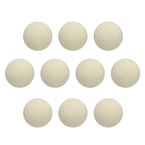 QUARKZMAN 10 Stück Knöpfe 10 mm mit Stoffüberzug Vintage Beigeweiß Stoffknöpfe Bezogen Nähknöpfe Runde Bastelknöpfe Metallschaft für Mantel Jacke Anzüge Kleidung Blusen DIY Projekte von QUARKZMAN