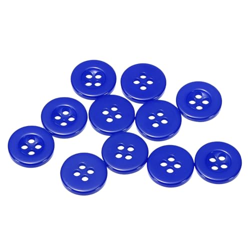 QUARKZMAN 10 Stück Knöpfe 12,5mm Bastelknöpfe Tiefblau Nähknöpfe Harz Rund Flach 4-Loch Kunststoffknöpfe für Nähen DIY Handwerk Scrapbooking Dekorieren Kleidung Mänteln Blusen Hemden von QUARKZMAN