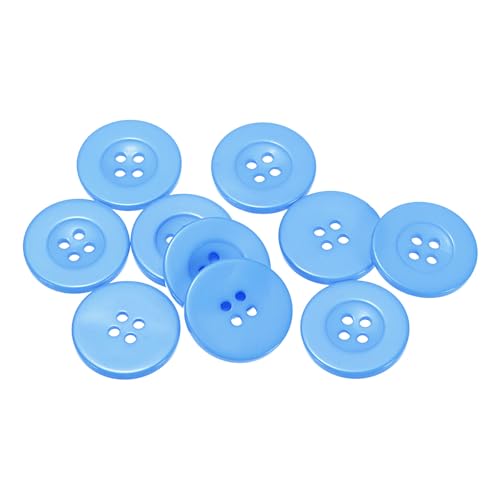 QUARKZMAN 10 Stück Knöpfe 25mm Bastelknöpfe Himmelblau Nähknöpfe Harz Rund Flach 4-Loch Kunststoffknöpfe für Nähen DIY Handwerk Scrapbooking Dekorieren Kleidung Mänteln Blusen Hemden QUARKZMAN 10 Stück Knöpfe 25mm Bastelknöpfe Himmelblau Nähknöpfe Harz Rund Flach 4-Loch Kunststoffknöpfe für Nähen DIY Handwerk Scrapbooking Dekorieren Kleidung Mänteln Blusen Hemden von QUARKZMAN