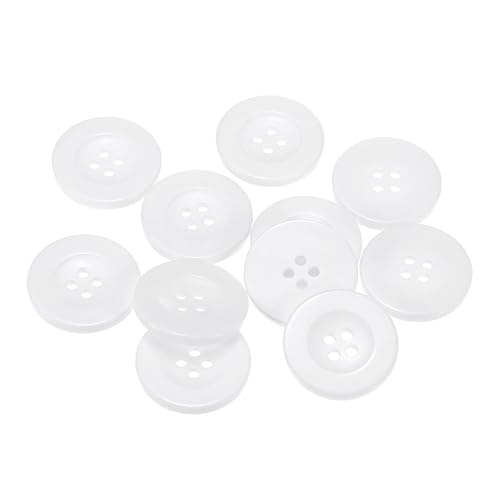 QUARKZMAN 10 Stück Knöpfe 30mm Bastelknöpfe Weiß Nähknöpfe Harz Rund Flach 4-Loch Kunststoffknöpfe für Nähen DIY Handwerk Scrapbooking Dekorieren Kleidung Mänteln Blusen Hemden QUARKZMAN 10 Stück Knöpfe 30mm Bastelknöpfe Weiß Nähknöpfe Harz Rund Flach 4-Loch Kunststoffknöpfe für Nähen DIY Handwerk Scrapbooking Dekorieren Kleidung Mänteln Blusen Hemden von QUARKZMAN