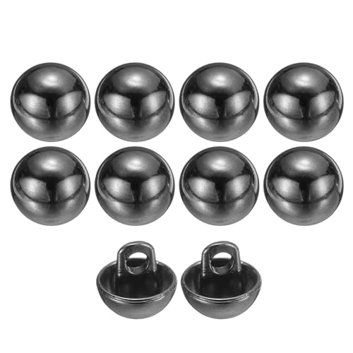 QUARKZMAN 10 Stück Knöpfe Schwarz Perlenknöpfe 9mm Gewölbte Metallknöpfe mit Mettall Schaft, Runde Halbkugel Ösenknöpfe Vintage Buttons für Strick Dirndl Nähen Basteln Mantel Dekorationen QUARKZMAN 10 Stück Knöpfe Schwarz Perlenknöpfe 9mm Gewölbte Metallknöpfe mit Mettall Schaft, Runde Halbkugel Ösenknöpfe Vintage Buttons für Strick Dirndl Nähen Basteln Mantel Dekorationen von QUARKZMAN