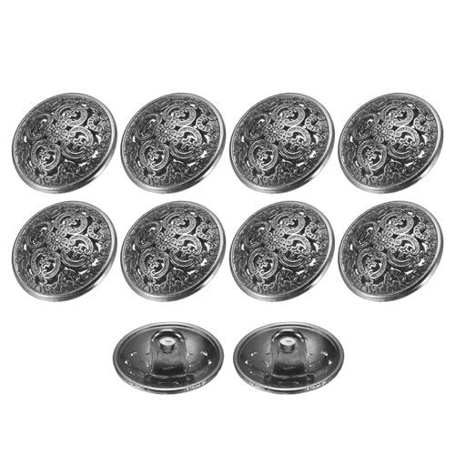 QUARKZMAN 10 Stück Knöpfe Schwarz Trachtenknöpfe 15mm Antik Flache Metallknöpfe mit Blumen Muster, Runde Aushöhlung Ösenknöpfe Vintage Buttons für Strick Dirndl Nähen Basteln Dekorationen QUARKZMAN 10 Stück Knöpfe Schwarz Trachtenknöpfe 15mm Antik Flache Metallknöpfe mit Blumen Muster, Runde Aushöhlung Ösenknöpfe Vintage Buttons für Strick Dirndl Nähen Basteln Dekorationen von QUARKZMAN