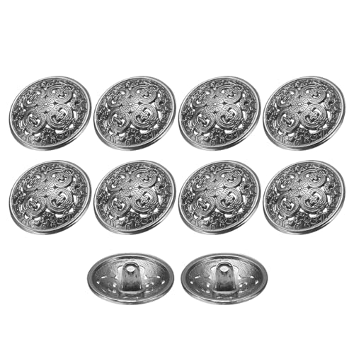 QUARKZMAN 10 Stück Knöpfe Schwarz Trachtenknöpfe 23mm Antik Flache Metallknöpfe mit Blumen Muster, Runde Aushöhlung Ösenknöpfe Vintage Buttons für Strick Dirndl Nähen Basteln Dekorationen QUARKZMAN 10 Stück Knöpfe Schwarz Trachtenknöpfe 23mm Antik Flache Metallknöpfe mit Blumen Muster, Runde Aushöhlung Ösenknöpfe Vintage Buttons für Strick Dirndl Nähen Basteln Dekorationen von QUARKZMAN