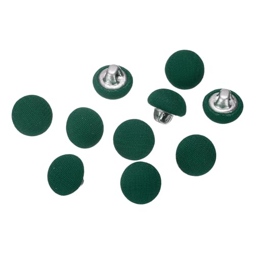 QUARKZMAN 10 Stück Knöpfe mit Stoffüberzug 10mm Buttons zum Annähen Metallschaft Ösen Stoffknöpfe Halbkreis Nähknöpfe Vintage Ösenknöpfe für Anzüge Mantel Jacken Blazer Hemd, Lake Green von QUARKZMAN