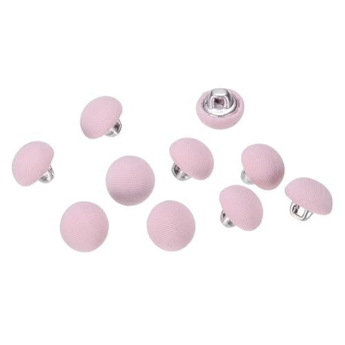 QUARKZMAN 10 Stück Knöpfe mit Stoffüberzug 10mm Buttons zum Annähen Metallschaft Ösen Stoffknöpfe Halbkreis Nähknöpfe Vintage Ösenknöpfe für Anzüge Mantel Jacken Blazer Hemd, Pfirsichrot von QUARKZMAN