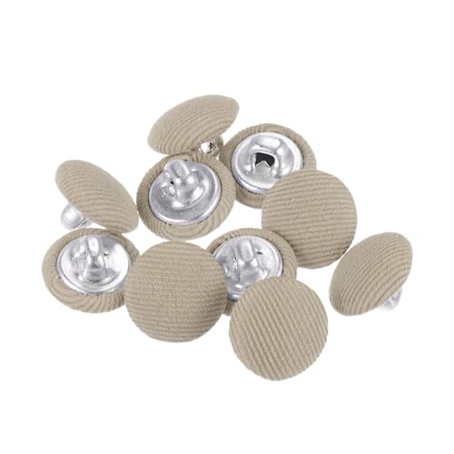 QUARKZMAN 10 Stück Knöpfe mit Stoffüberzug 11,5mm Runder Metallschaft Ösen Stoffknöpfe mit Stoff bezogen Nähknöpfe Vintage Ösenknöpfe für Anzüge Kleider Blusen Bastel DIY, Khaki QUARKZMAN 10 Stück Knöpfe mit Stoffüberzug 11,5mm Runder Metallschaft Ösen Stoffknöpfe mit Stoff bezogen Nähknöpfe Vintage Ösenknöpfe für Anzüge Kleider Blusen Bastel DIY, Khaki von QUARKZMAN