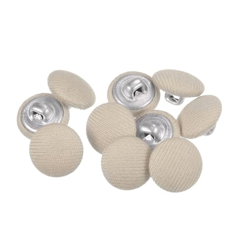 QUARKZMAN 10 Stück Knöpfe mit Stoffüberzug 12,5mm Runder Metallschaft Ösen Stoffknöpfe mit Stoff bezogen Nähknöpfe Vintage Ösenknöpfe für Anzüge Kleider Blusen Bastel DIY, Beige QUARKZMAN 10 Stück Knöpfe mit Stoffüberzug 12,5mm Runder Metallschaft Ösen Stoffknöpfe mit Stoff bezogen Nähknöpfe Vintage Ösenknöpfe für Anzüge Kleider Blusen Bastel DIY, Beige von QUARKZMAN
