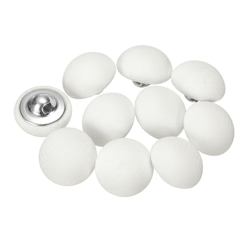 QUARKZMAN 10 Stück Knöpfe mit Stoffüberzug 15mm Buttons zum Annähen Metallschaft Ösen Stoffknöpfe Halbkreis Nähknöpfe Vintage Ösenknöpfe für Anzüge Mantel Jacken Blazer Hemd, Cremeweiß QUARKZMAN 10 Stück Knöpfe mit Stoffüberzug 15mm Buttons zum Annähen Metallschaft Ösen Stoffknöpfe Halbkreis Nähknöpfe Vintage Ösenknöpfe für Anzüge Mantel Jacken Blazer Hemd, Cremeweiß von QUARKZMAN