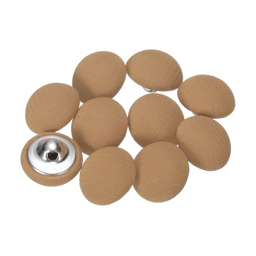 QUARKZMAN 10 Stück Knöpfe mit Stoffüberzug 15mm Buttons zum Annähen Metallschaft Ösen Stoffknöpfe Halbkreis Nähknöpfe Vintage Ösenknöpfe für Anzüge Mantel Jacken Blazer Hemd, Hellbraun QUARKZMAN 10 Stück Knöpfe mit Stoffüberzug 15mm Buttons zum Annähen Metallschaft Ösen Stoffknöpfe Halbkreis Nähknöpfe Vintage Ösenknöpfe für Anzüge Mantel Jacken Blazer Hemd, Hellbraun von QUARKZMAN