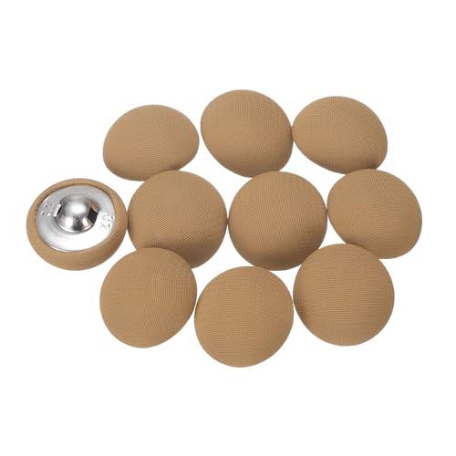 QUARKZMAN 10 Stück Knöpfe mit Stoffüberzug 20mm Buttons zum Annähen Metallschaft Ösen Stoffknöpfe Halbkreis Nähknöpfe Vintage Ösenknöpfe für Anzüge Mantel Jacken Blazer Hemd, Hellbraun QUARKZMAN 10 Stück Knöpfe mit Stoffüberzug 20mm Buttons zum Annähen Metallschaft Ösen Stoffknöpfe Halbkreis Nähknöpfe Vintage Ösenknöpfe für Anzüge Mantel Jacken Blazer Hemd, Hellbraun von QUARKZMAN