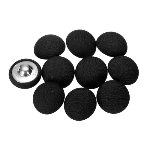 QUARKZMAN 10 Stück Knöpfe mit Stoffüberzug 20mm Buttons zum Annähen Metallschaft Ösen Stoffknöpfe Halbkreis Nähknöpfe Vintage Ösenknöpfe für Anzüge Mantel Jacken Blazer Hemd, Schwarz QUARKZMAN 10 Stück Knöpfe mit Stoffüberzug 20mm Buttons zum Annähen Metallschaft Ösen Stoffknöpfe Halbkreis Nähknöpfe Vintage Ösenknöpfe für Anzüge Mantel Jacken Blazer Hemd, Schwarz von QUARKZMAN