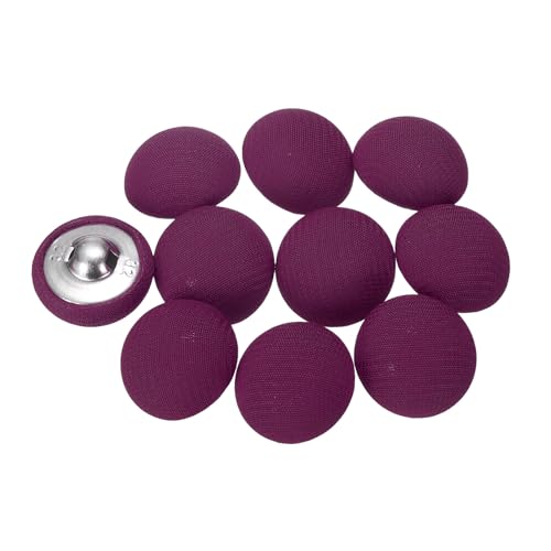QUARKZMAN 10 Stück Knöpfe mit Stoffüberzug 20mm Buttons zum Annähen Metallschaft Ösen Stoffknöpfe Halbkreis Nähknöpfe Vintage Ösenknöpfe für Anzüge Mantel Jacken Blazer Hemd, Traubenlila QUARKZMAN 10 Stück Knöpfe mit Stoffüberzug 20mm Buttons zum Annähen Metallschaft Ösen Stoffknöpfe Halbkreis Nähknöpfe Vintage Ösenknöpfe für Anzüge Mantel Jacken Blazer Hemd, Traubenlila von QUARKZMAN