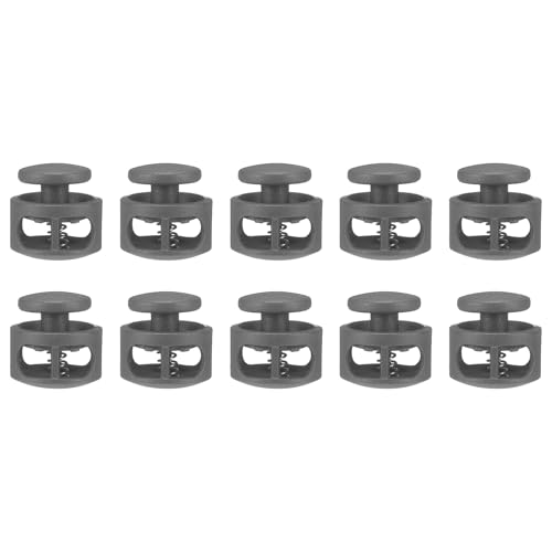 QUARKZMAN 10 Stück Kunststoff-Kordelstopper Doppelloch-Feder-Knebelverschluss Clip Elastischer Verschlussriegel für Zugband, Paracord, Taschen, Kleidung, Handschuhe Schnur-Ersatz, Grau QUARKZMAN 10 Stück Kunststoff-Kordelstopper Doppelloch-Feder-Knebelverschluss Clip Elastischer Verschlussriegel für Zugband, Paracord, Taschen, Kleidung, Handschuhe Schnur-Ersatz, Grau von QUARKZMAN