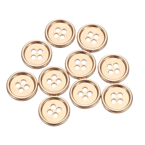 QUARKZMAN 10 Stück Metall-Nähknopf, 15mm 4-Loch Rund Anzüge Hemden Kleidung Nähknöpfe für Dekoration Handwerk, Gold QUARKZMAN 10 Stück Metall-Nähknopf, 15mm 4-Loch Rund Anzüge Hemden Kleidung Nähknöpfe für Dekoration Handwerk, Gold von QUARKZMAN